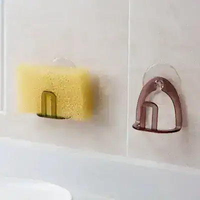 Yellow cleaning sponge cleaning sponge holder for bathroom wall mounted soap dish for bathroom soap holder and storage for bathroom accessories Monalisa Store bathroom cleaning sponge holder, wall-mounted soap dish, and bathroom accessories organizer from Monalisa Store for efficient cleaning and organization.
