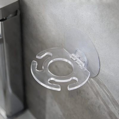 Disposable contact lens storage case attached to a wall, designed for safe and hygienic contact lens handling. Perfect for eye care and vision correction.