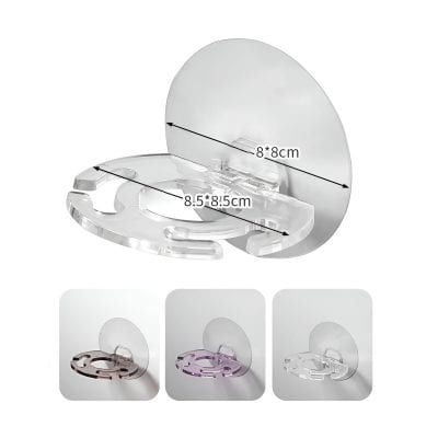 Clear acrylic eyeglass holder with adjustable display angles and colorful accents, perfect for organizing glasses at Monalisa Store, a leading eyewear accessory retailer.