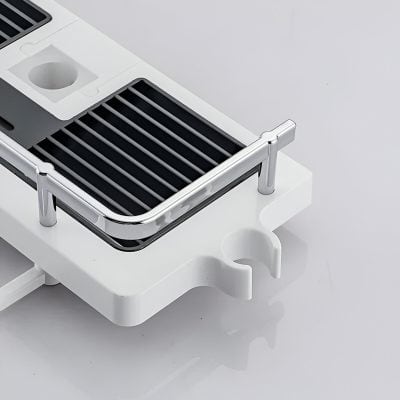 Modern display stand for eyeglasses and sunglasses, designed for optometry stores and retail eyewear outlets. Showcases prescription glasses and fashionable sunglasses.