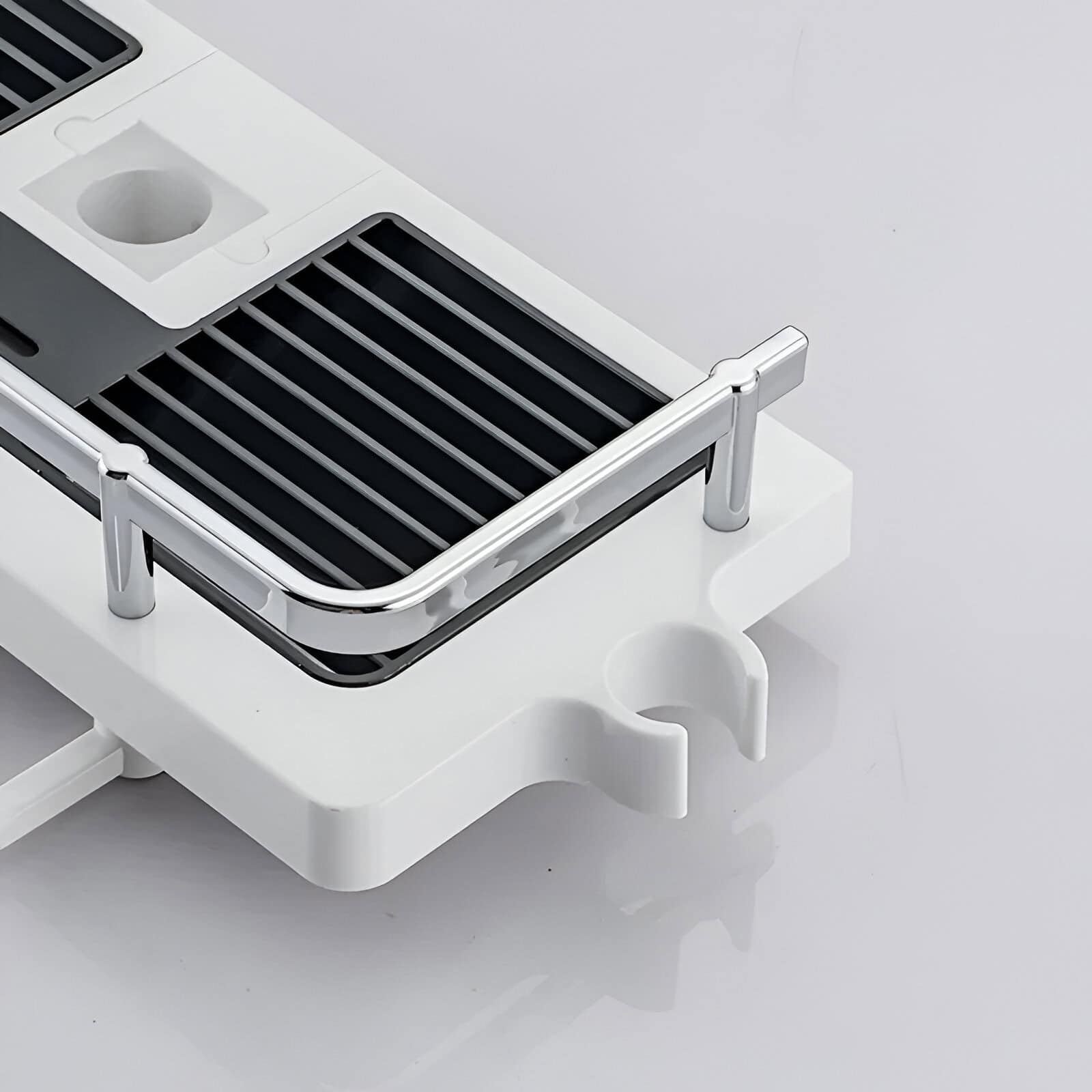 Modern display stand for eyeglasses and sunglasses, designed for optometry stores and retail eyewear outlets. Showcases prescription glasses and fashionable sunglasses.