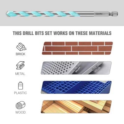Bright blue drill bits for durable masonry and concrete drilling, compatible with various tools, ideal for professional construction and DIY projects.