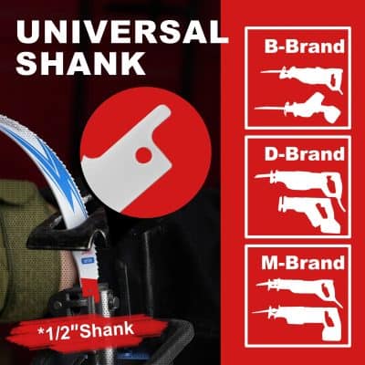 Comfortable and durable universal shank power tool accessories for woodworking, construction, and DIY projects, compatible with D, M, and B brand tools for versatile use.