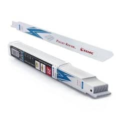 Optical installer cutting tool for pallets and packaging safety scissors.