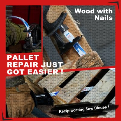 Pallet repair woodworking tools at Monalisa Store, featuring reciprocating saw blades for efficient pallet restoration and nail removal. Perfect for woodworking and industrial repair projects.
