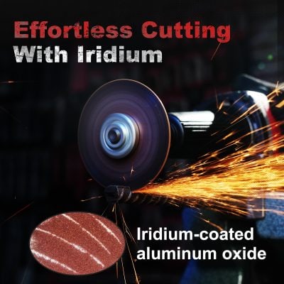 High-speed cutting tool with iridium coating for precise industrial cutting applications.