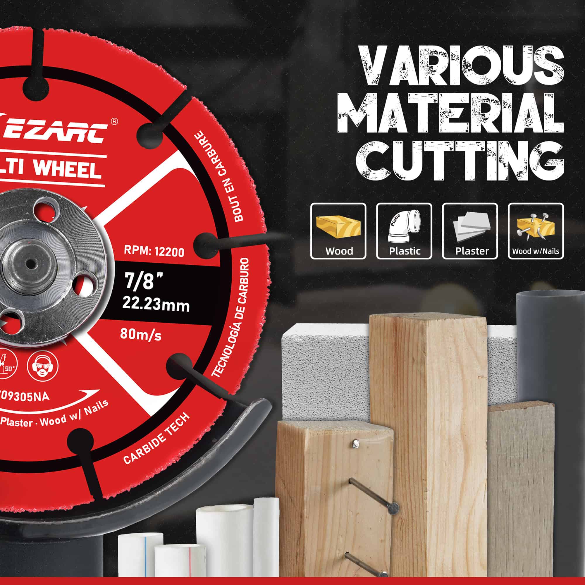 High-quality cutting disc for wood, plastic, plaster, and nails - ideal for various material cutting needs at Monalisa Medical Store.