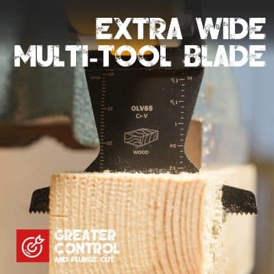 Multi-tool blade used for precise woodworking and material cutting, featuring an extra wide design for greater control, ideal for detailed projects at Monalisa Medical store.