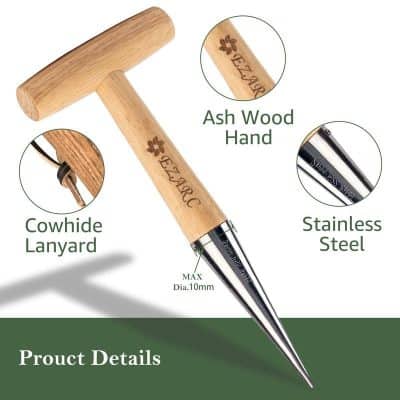 Ash wood handle for manicure tools, stainless steel pointed tip, durable and ergonomic design for professional pedicure and manicure use.