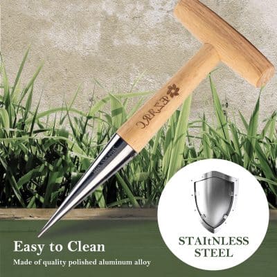 Precision gardening tool with stainless steel tip for easy cleaning and durability, ideal for outdoor and indoor plant care.