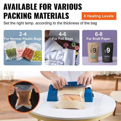 Vacuum sealer for food storage, Monalisa Store kitchen appliance for sealing food in plastic bags, foil, and kraft paper, ensuring freshness and extended shelf life, perfect for home or commercial use.