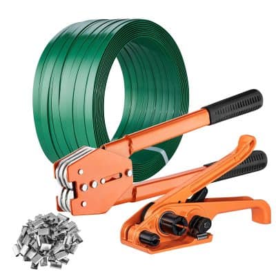 High-strength green bonding strip cutter and crimping tool with metal connectors and accessories, ideal for durable electrical wiring, construction, and industrial applications.