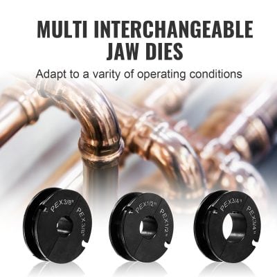 PEX multi-interchangeable jaw dies for plumbing and pipe fitting applications at Monalisa Medical Store.