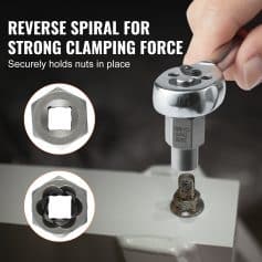 Hexagonal nuts with reverse spiral design for strong clamping force at Monalisa Medical store, ideal for precision dental and medical equipment, ensuring secure, reliable fastening.