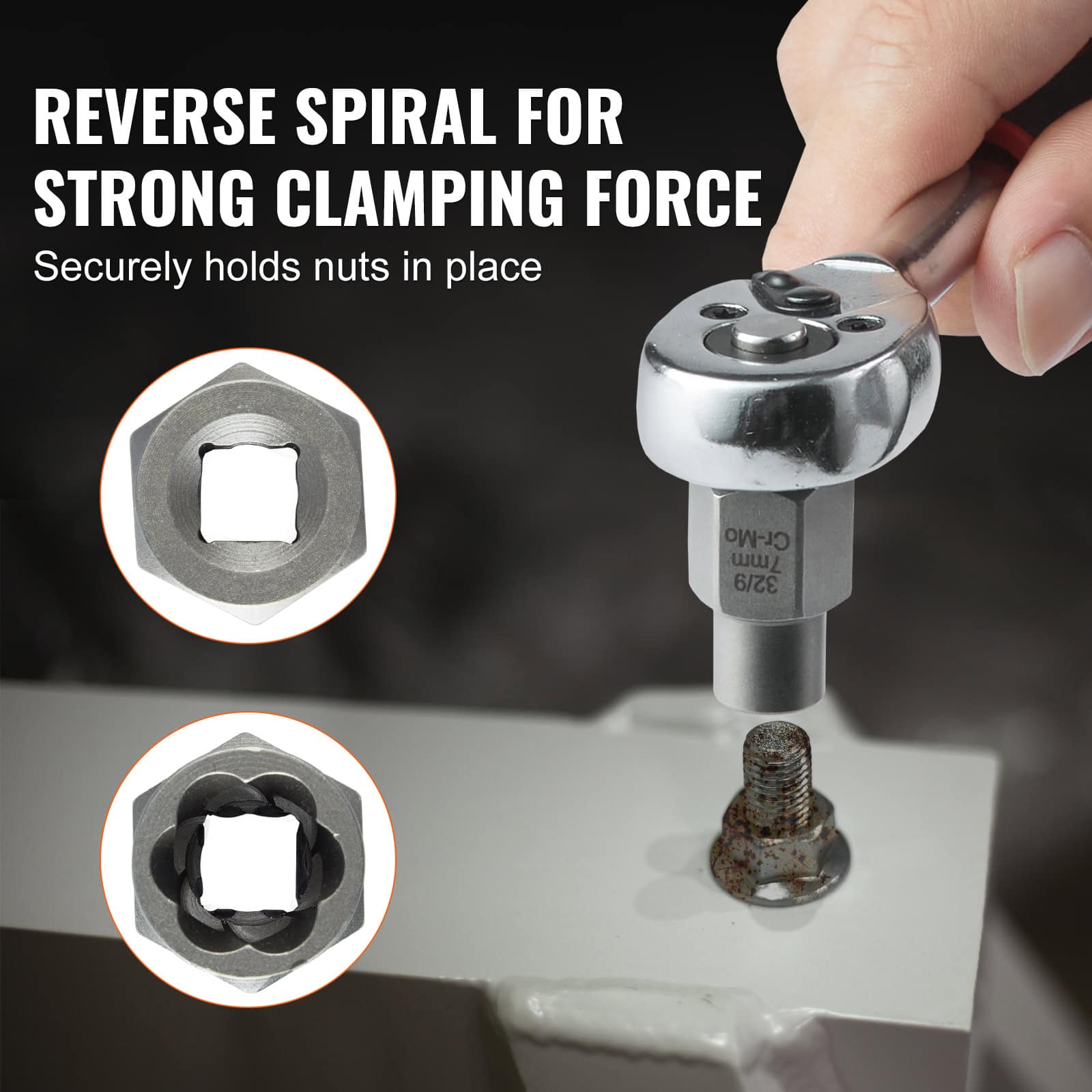 Hexagonal nuts with reverse spiral design for strong clamping force at Monalisa Medical store, ideal for precision dental and medical equipment, ensuring secure, reliable fastening.