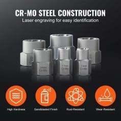 Durable CR-Mo steel construction laser engraved parts for precise identification, ideal for industrial applications.