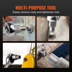 Bolt extractor tool for removing rusted and tight nuts - multi-purpose automotive and industrial wrench.