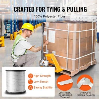 Flexible polyester fiber for fishing and pulling applications, durable, low stretch, strong stability, ideal for industrial use and packaging needs.