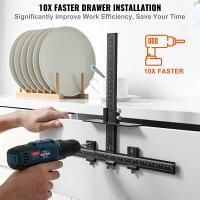 Precision drawer slide measurement tool for kitchen cabinets and furniture, promoting faster installation and improved work efficiency.