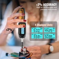 Digital precision measuring instrument for optometry and ophthalmology, displaying high accuracy for eye care diagnostics.
