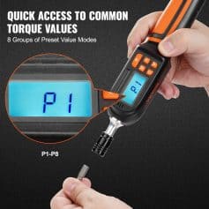 Digital torque meter displaying preset value 