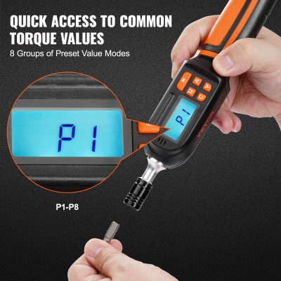 Digital torque meter displaying preset value