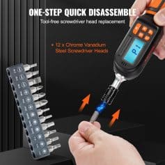 12 x Chrome Vanadium Steel Screwdriver Heads for precise repairs and professional tool use.