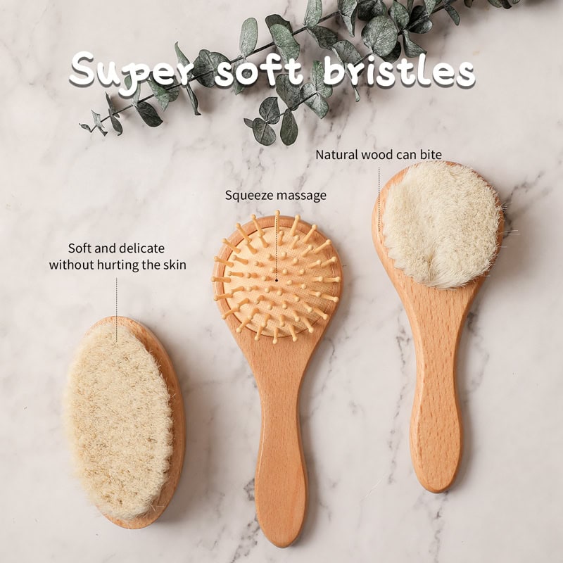 Soft brush for facial cleansing and exfoliation, featuring super soft bristles and natural wood handle for gentle skincare.