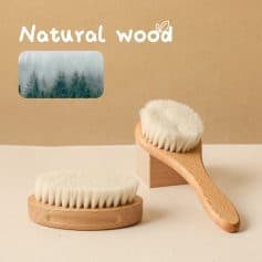 Soft natural wood massage brushes for skincare and body exfoliation, eco-friendly and handmade, perfect for natural skincare routines at Monalisa Store.