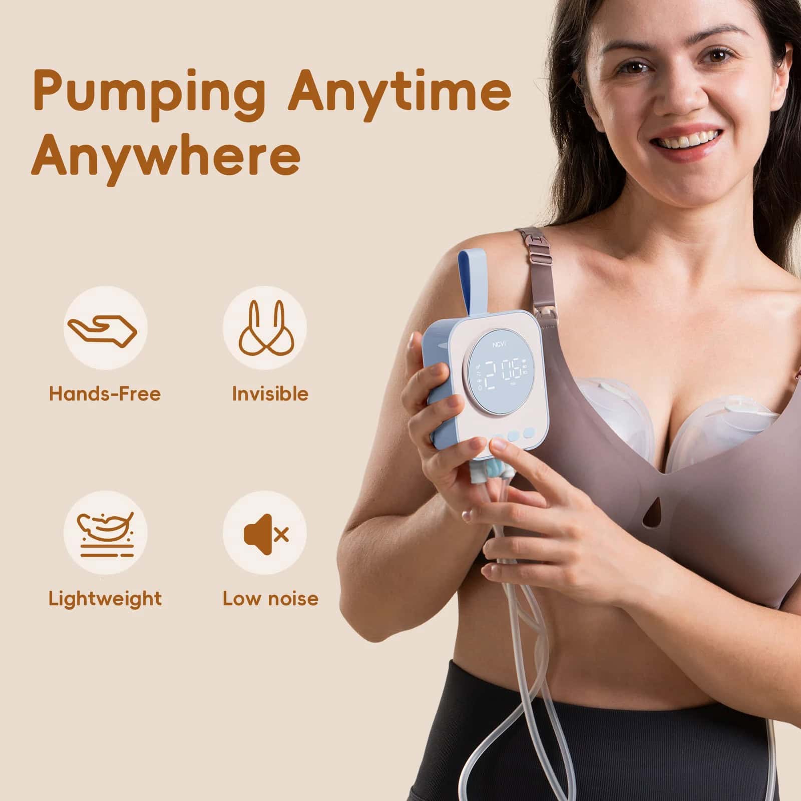 Wireless breastfeeding pump for convenient, hands-free, and discreet use, featuring lightweight design and low noise operation. Perfect for busy moms seeking reliable lactation support anywhere.