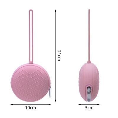 Pink portable small cosmetic mirror with LED light, compact travel size, ideal for beauty touch-ups on the go. Perfect for makeup, skincare, and personal grooming.
