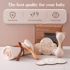 Safe material baby bath brush set with soft, breathable, cartoon-shaped design for gentle skin care. Perfect for ensuring comfort and safety during bath time.