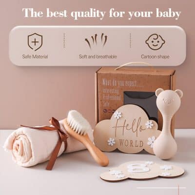 Safe material baby bath brush set with soft, breathable, cartoon-shaped design for gentle skin care. Perfect for ensuring comfort and safety during bath time.