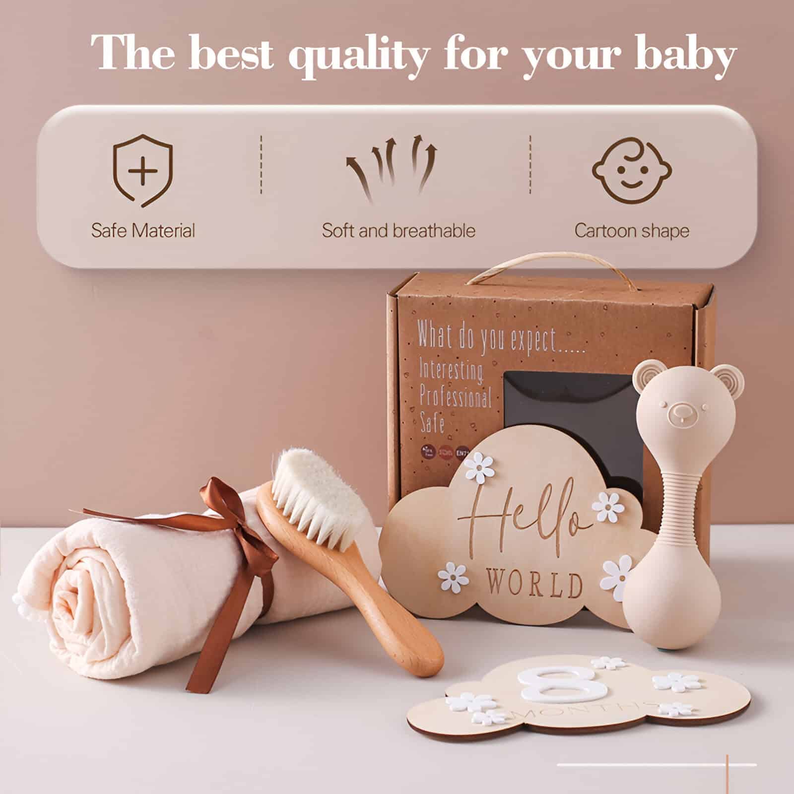Safe material baby bath brush set with soft, breathable, cartoon-shaped design for gentle skin care. Perfect for ensuring comfort and safety during bath time.