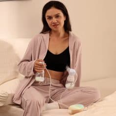 Effective breast pump demonstration for motherhood and lactation support at Monalisa Store, showcasing convenient, quiet, and efficient breast pumping solutions for busy moms.