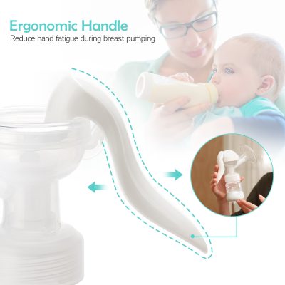Ergonomic breast pump handle designed to reduce hand fatigue during breastfeeding sessions. Perfect for comfortable and efficient milk expression.