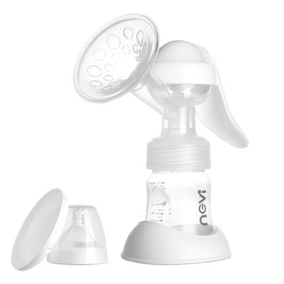 Silicone breast pump for breastfeeding, reusable manual milk saver with soft silicone flange and milk collection bottle. Perfect for nursing moms, easy to use and clean.