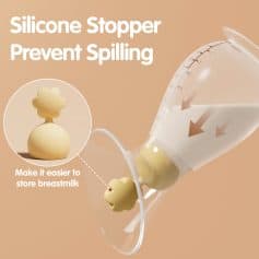 Silicone breast milk stopper to prevent spilling, making storing breast milk easier and more convenient. Perfect for new mothers to ensure hygiene and avoid messes.
