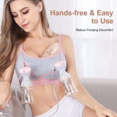 Breast pump with hands-free design, convenient for nursing mothers, making milk expression easier and more comfortable, ideal for home or travel use.
