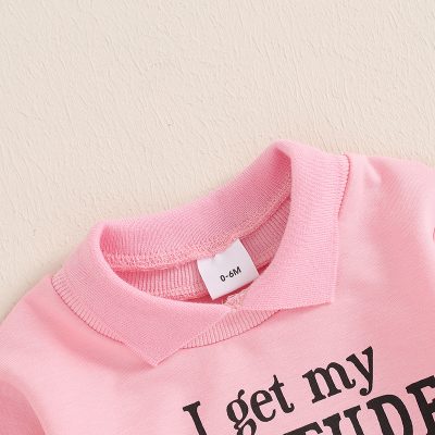 Baby pink kids' crewneck sweatshirt with