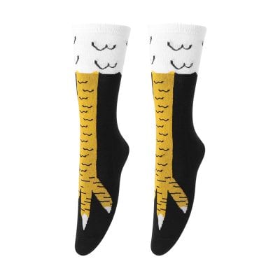 Bright yellow and black striped sock design inspired by a playful tiger pattern, perfect for fashion-forward individuals seeking unique accessories. Suitable for casual and trendy outfits.