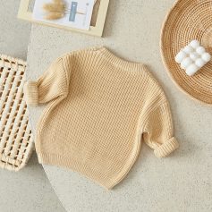 Soft beige knitted sweater, perfect for winter fashion and cozy indoor wear at Monalisa Store.