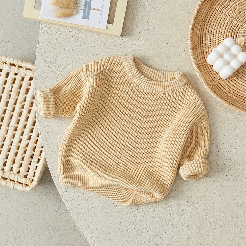 Soft beige knit sweater for women, stylish and cozy, perfect for fall and winter. Comfortable and versatile fashion essential from Monalisa Medical Store.