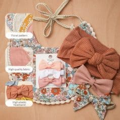 Soft floral pattern baby headbands with high-quality fabric and elastic headbands, perfect for infants and toddlers. Ideal for baby girls' accessories, photography, and special occasions.