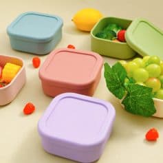 Colorful food storage containers with fresh fruits and vegetables, ideal for healthy meal prep and organization at Monalisa Store.