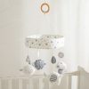 Soft baby crib mobile with plush clouds and stars, perfect for nursery decor and infant safety.