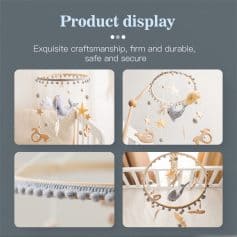 Deluxe baby mobile with star, whale, and animal charms, perfect for nursery decor.