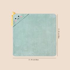 Soft pastel baby blanket featuring a cute dinosaur hood, ideal for infants, with soft plush fabric perfect for newborns, offering comfort and warmth.