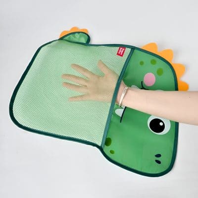 Colorful children's frog-themed mesh storage bag with a playful design, perfect for organizing toys, clothes, or school supplies in a fun and functional way.