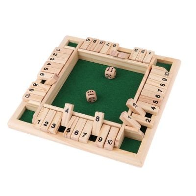 Wooden Ludo Board Game with Dice, Perfect for Family Fun and Indoor Play.